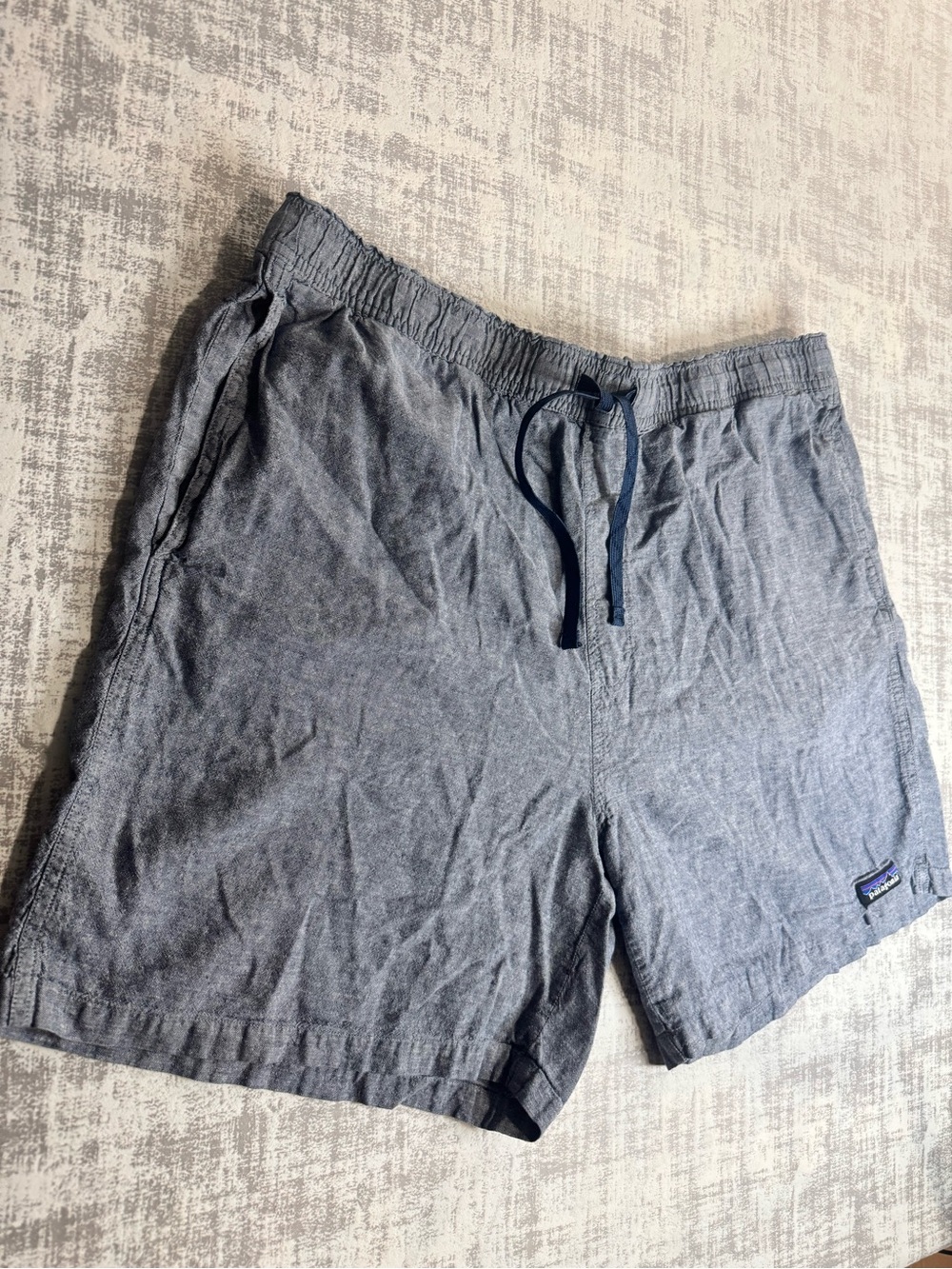 Patagonia Men's Chambray-Style Gray Blue Swim Hybrids waist 34-35